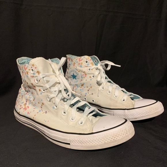Converse Hi Top Confetti print sz Mens 10, Women’s 12 - Picture 3 of 7